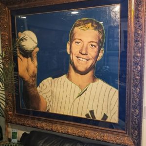 Steve Kaufman Mickey Mantle original oil Authentic