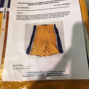 Kobe Bryant Game worn Lakers Shorts Authentic Authenticated