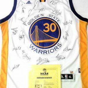 Golden state Warriors Steph Curry team signed 2016 Authentic