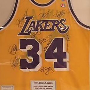  La Lakers Shaq team signed jersey Authentic Authenticated