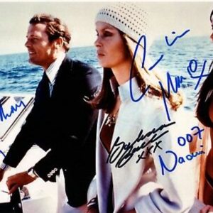 Roger Moore, Caroline Munro & Barbara Bach Authentic Authenticated