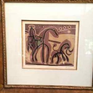Pablo Picasso Picasso & Bull Authenticated Autographed Lithograph