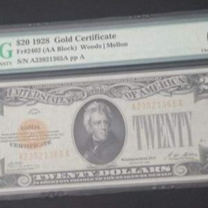 Gold Certificate $20 PMG 63