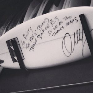 Mark Ochilupo Original Rusty Autographed Surfboard