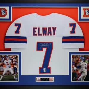 John Elway Autographed Authenticated NFL Jersey original photos custom framed