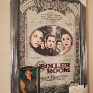 Boiler Room Vin Diesel Autographed Authenticated custom framed suede matted 32x46