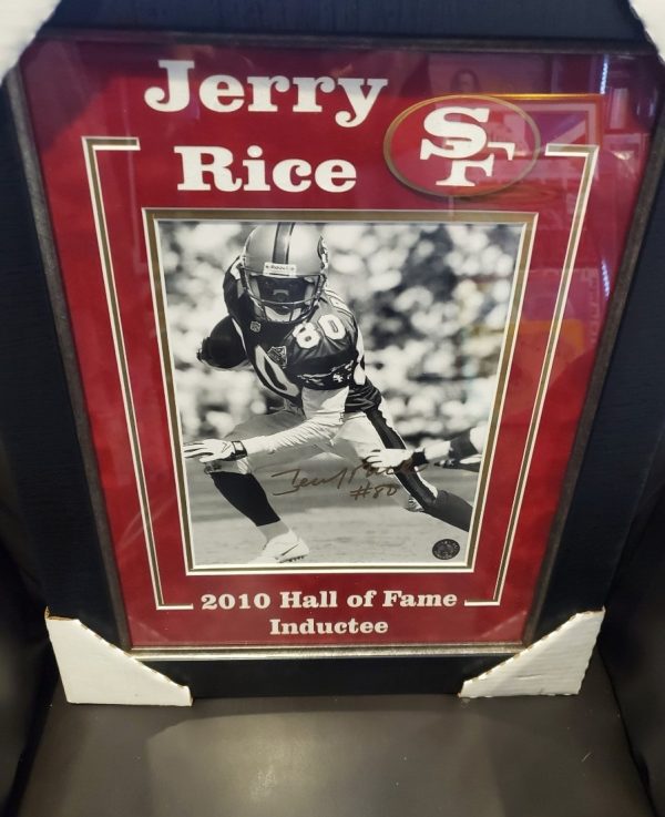 Jerry Rice Hall of Fame Authenticated Autographed custom framed and matted