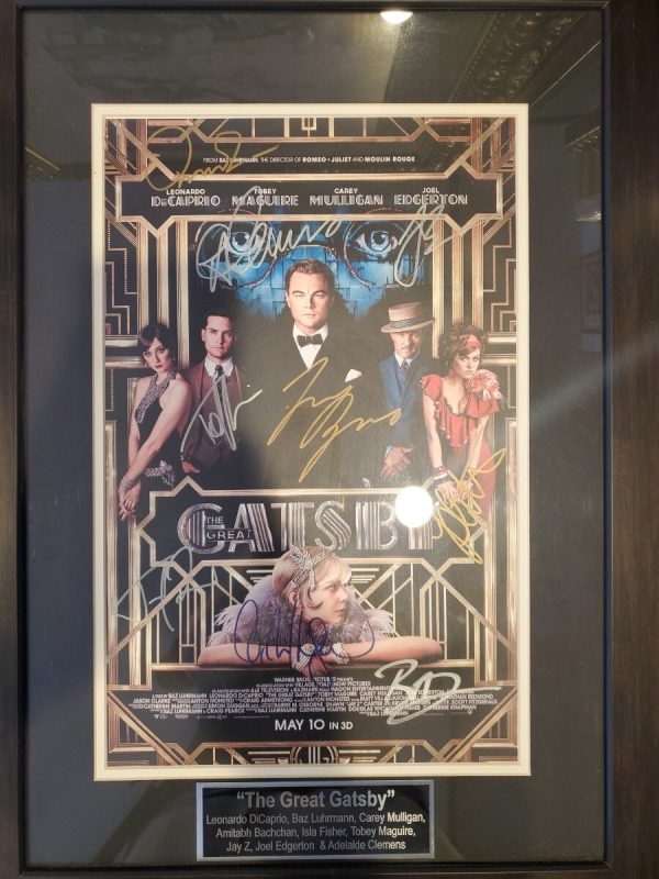 Gatsby full cast Autographed Authenticated photo custom framed and matted