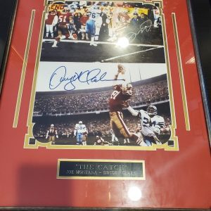 "The Catch"Joe Montana Dwight Clark Autographed Authenticated photo custom framed and matted