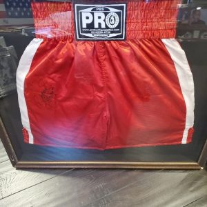 Manny Paqiau Autographed Authenticated fight shorts custom framed