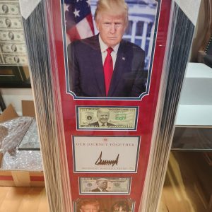 Donald Trump Autographed Authenticated custom framed and suede matted Our Journey Together