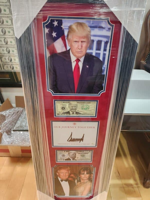 Donald Trump Autographed Authenticated custom framed and suede matted Our Journey Together