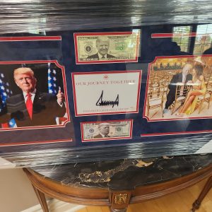 Donald Trump Our Journey Together Authenticated Autographed custom framed Suede matted with Original photos 21 x38